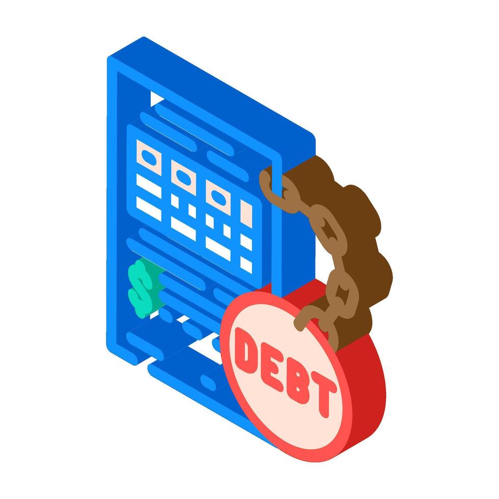 debt management budget planning isometric icon illustration vector