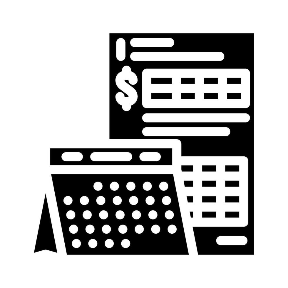monthly expenses budget planning glyph icon illustration vector