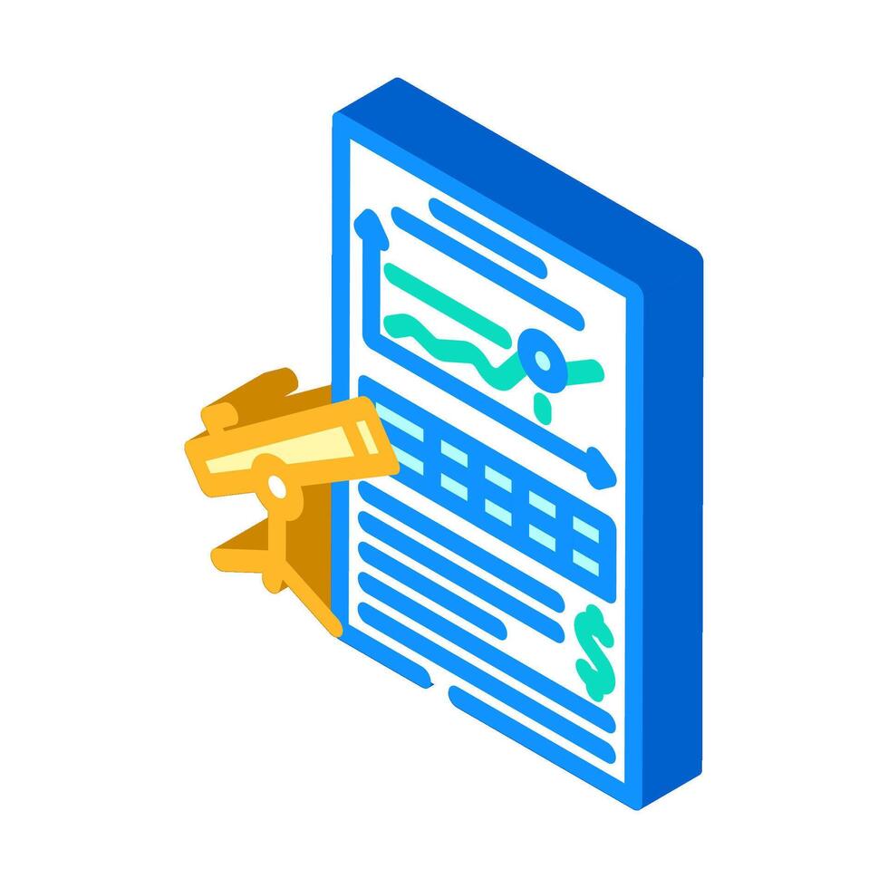 financial forecast budget planning isometric icon illustration vector