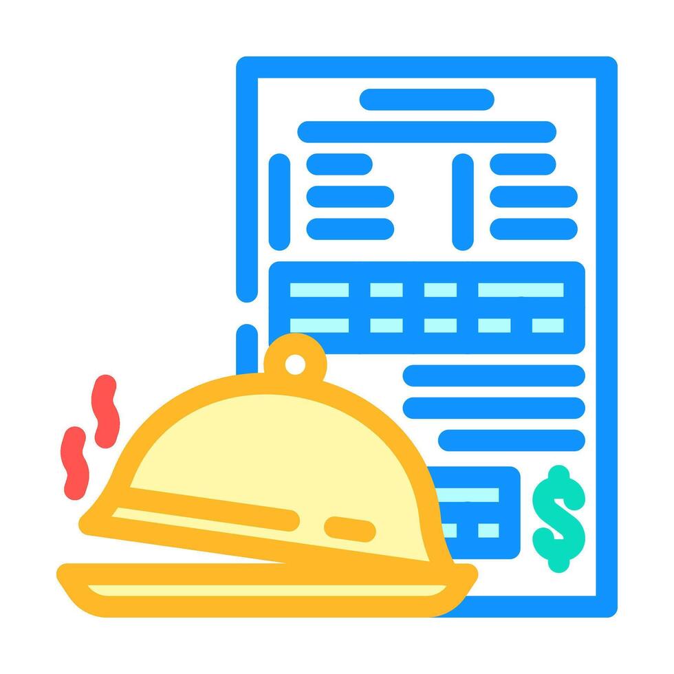 food budget planning color icon illustration vector