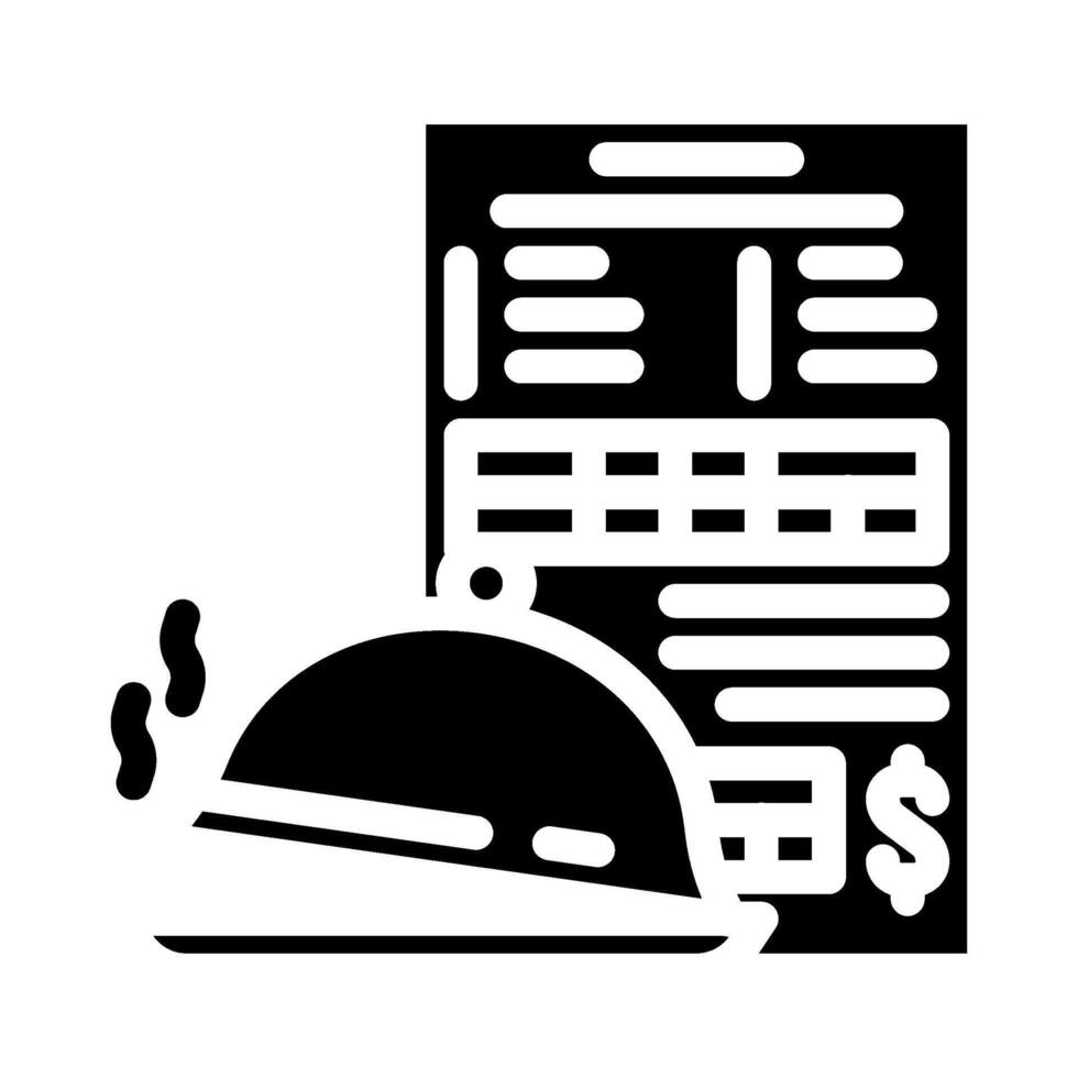 food budget planning glyph icon illustration vector
