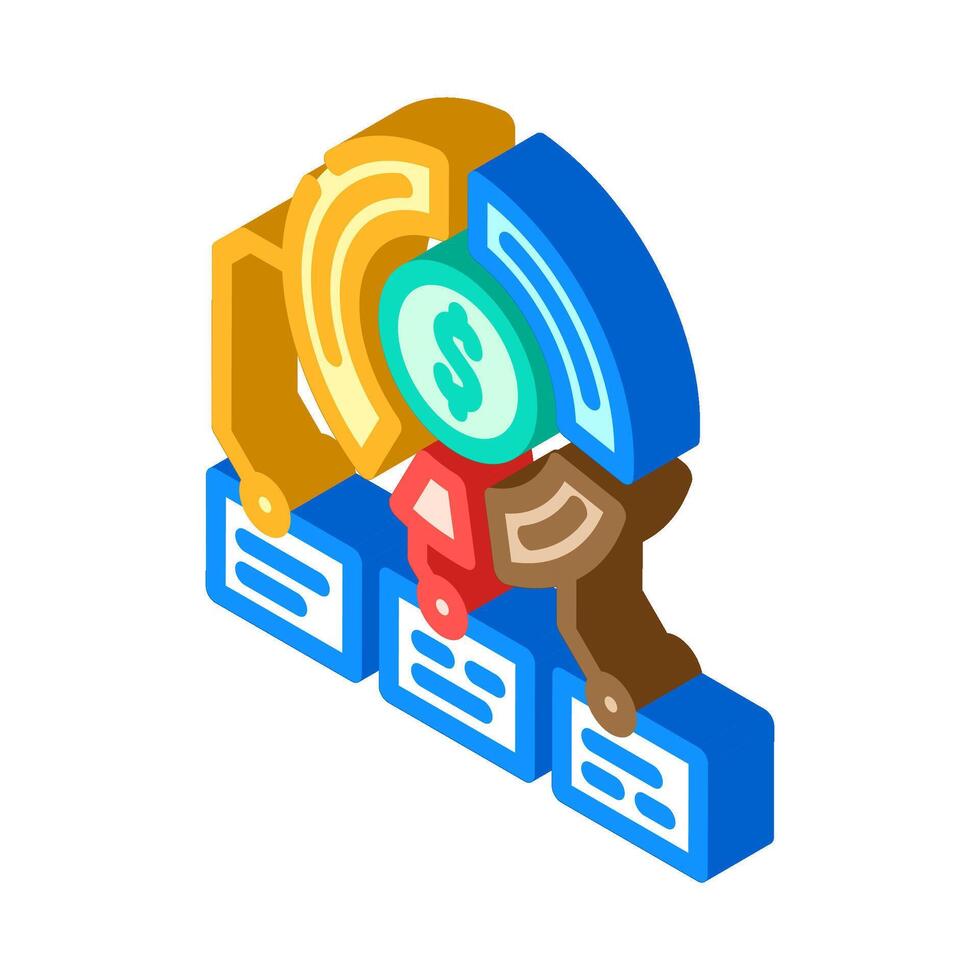 pie chart budget planning isometric icon illustration vector
