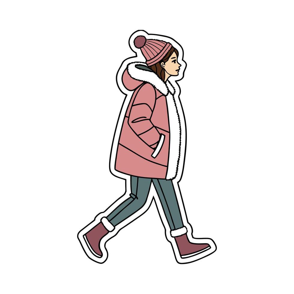 Elegant Sherpa Jacket Fashion Model Design 2. vector