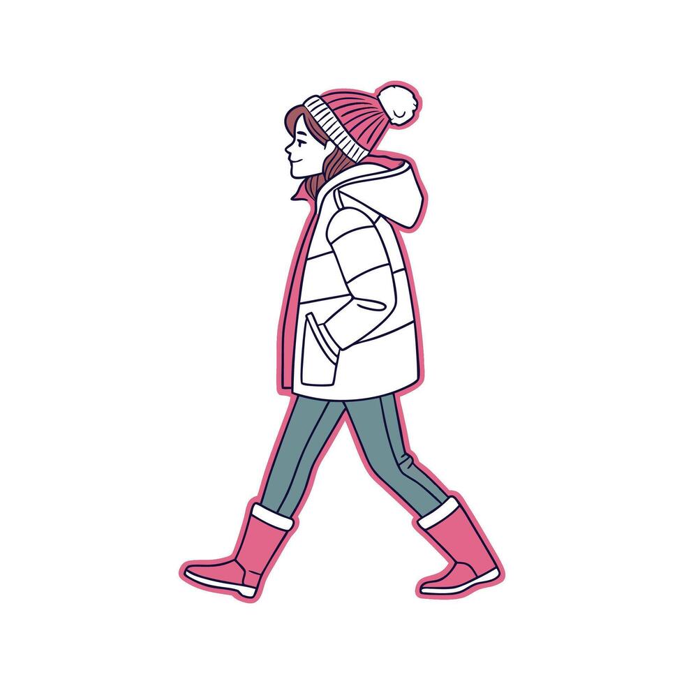 Stylish Sherpa Jacket Fashion Model Design 3. vector