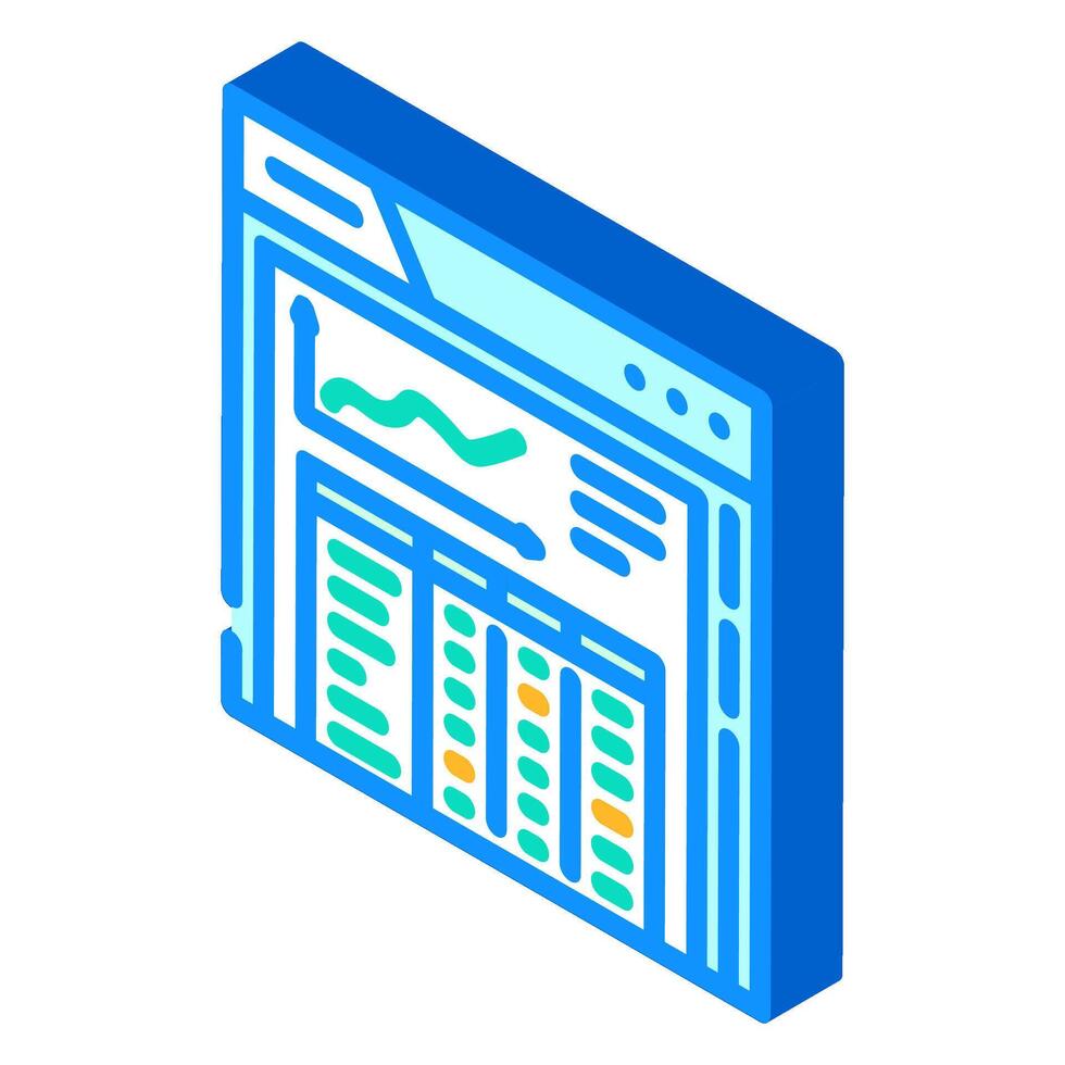 spreadsheet budgeting budget planning isometric icon illustration vector