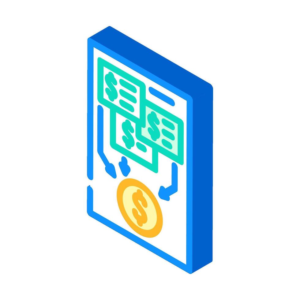 income sources budget planning isometric icon illustration vector