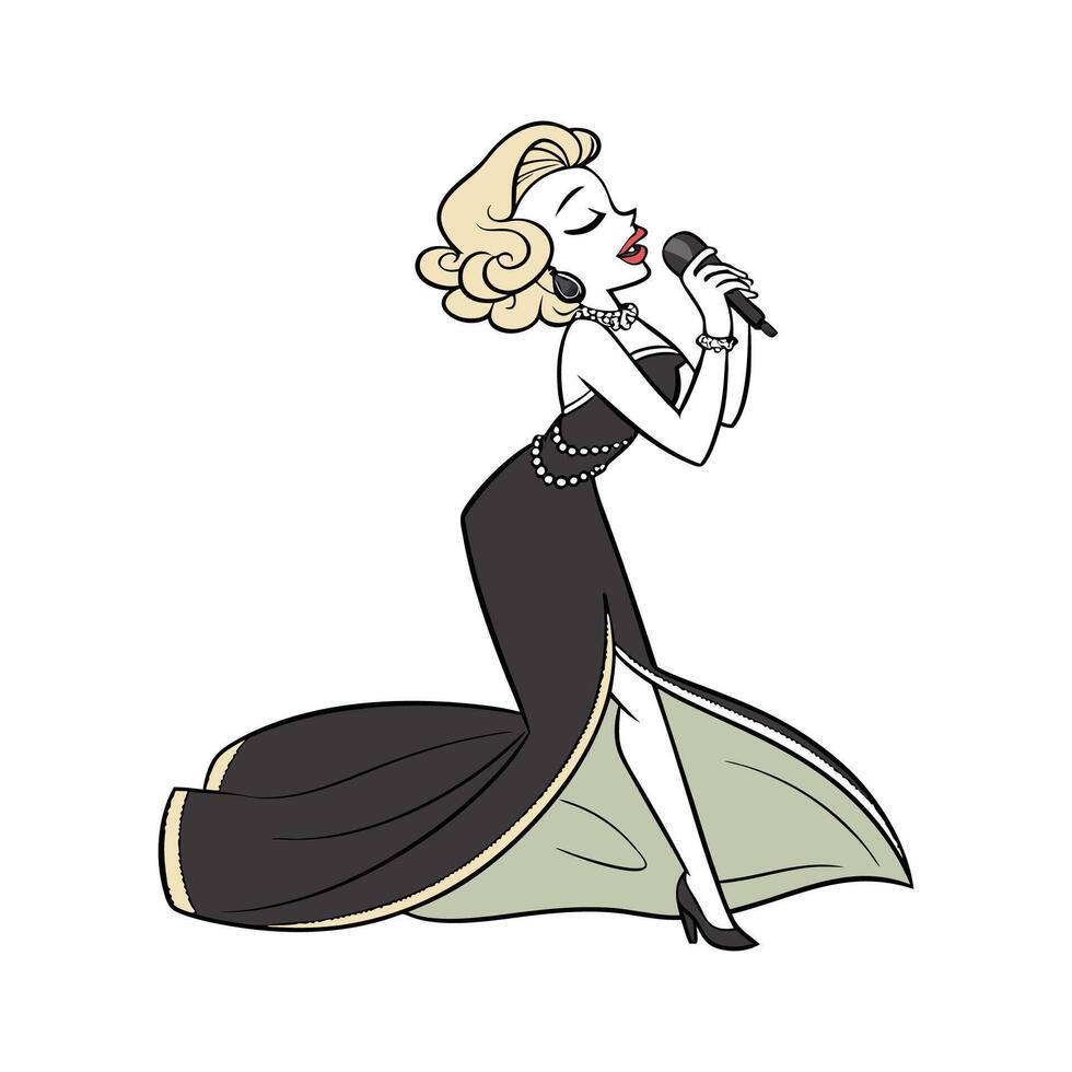 Stylish Dramatic Evening Wear Design. vector