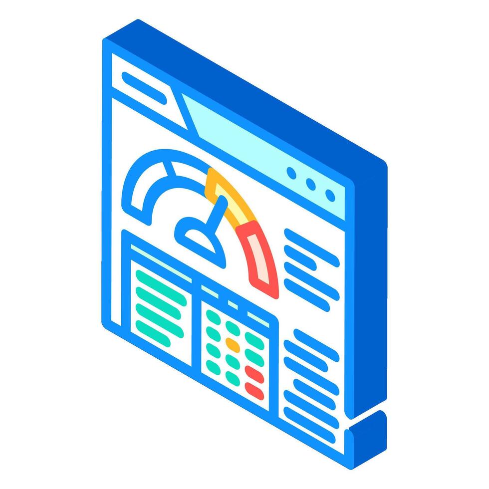 credit score monitoring budget planning isometric icon illustration vector
