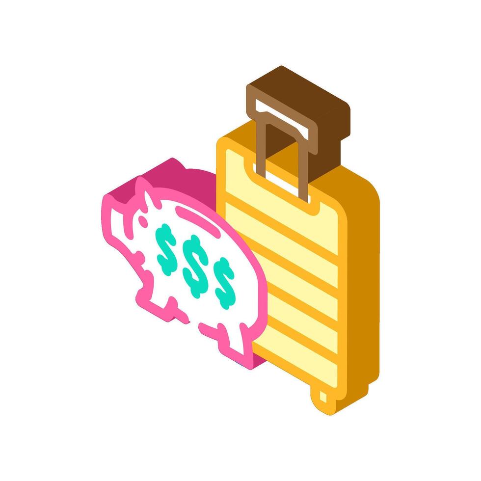 vacation savings budget planning isometric icon illustration vector