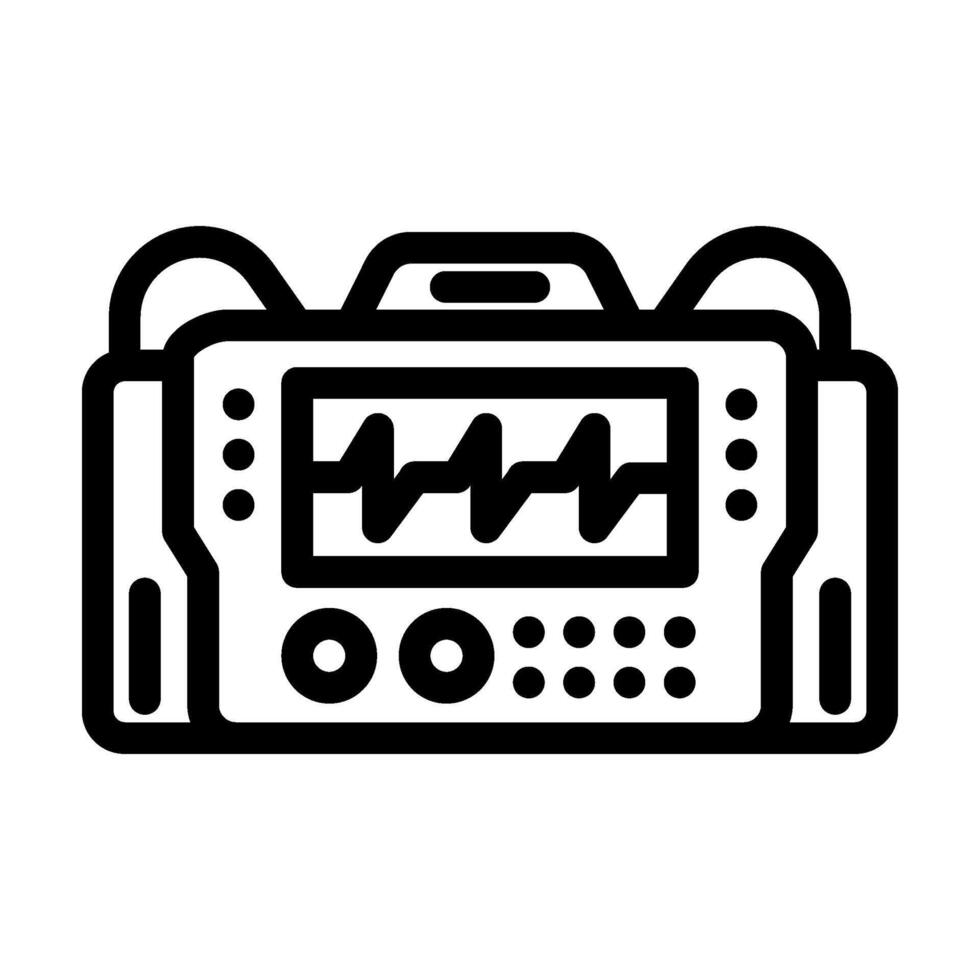 defibrillator cardiology line icon illustration vector