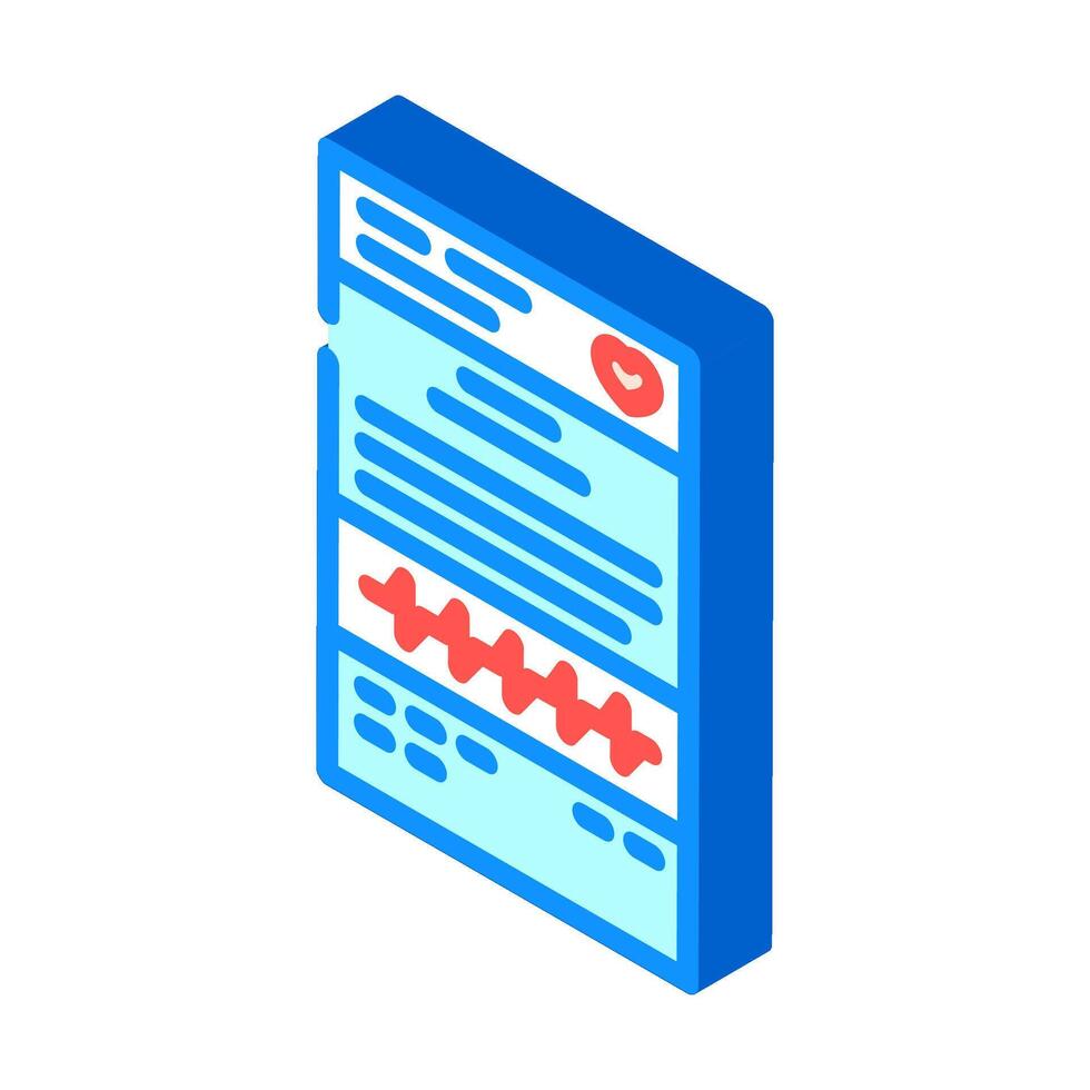 cardiology report isometric icon illustration vector