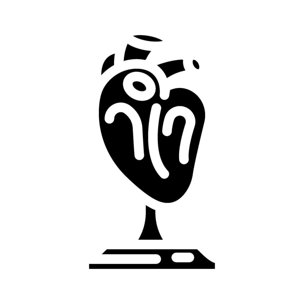 heart model cardiology glyph icon illustration vector