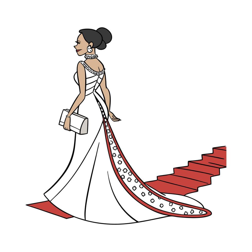Graceful High Society Fashion Model Design. vector