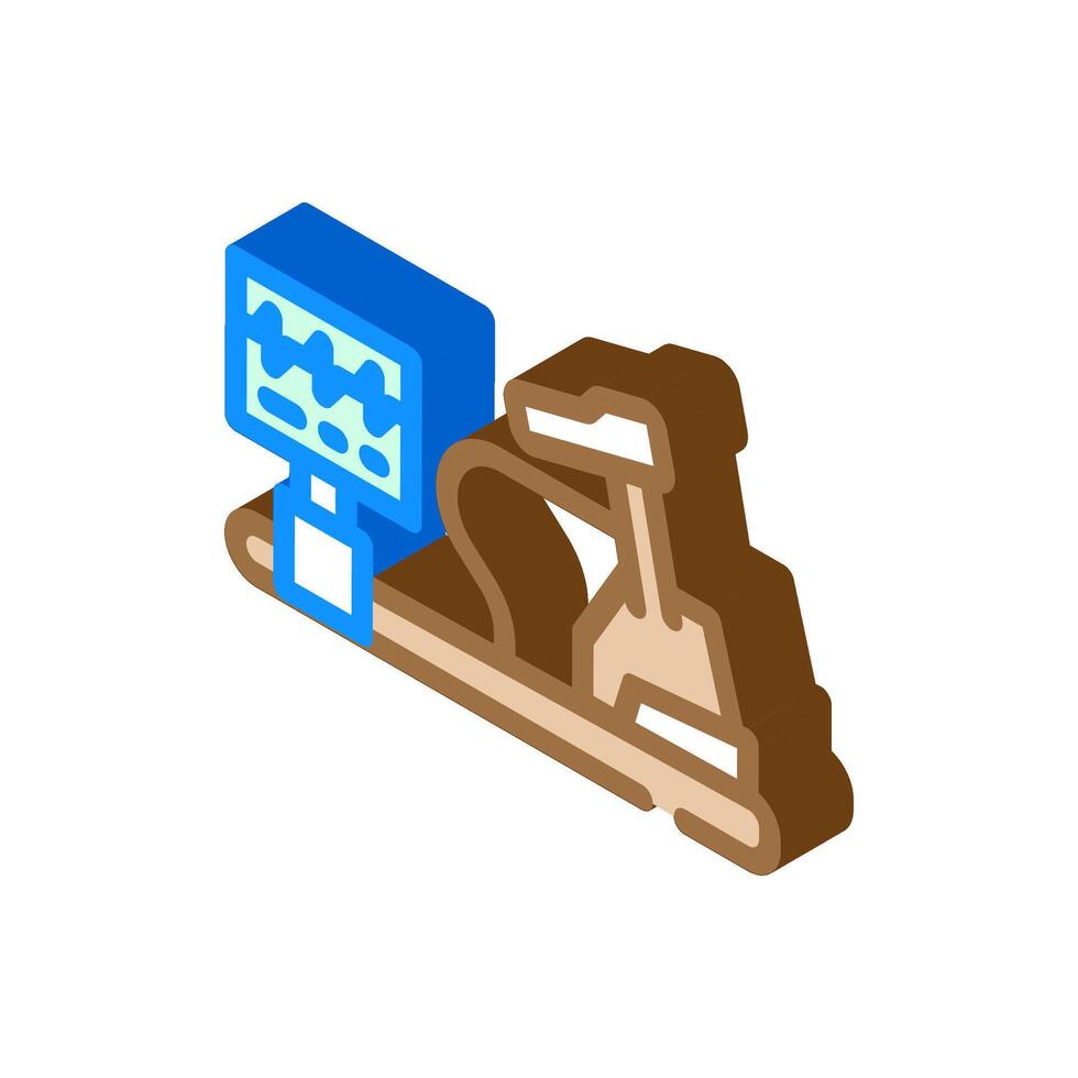 stress test treadmill cardiology isometric icon illustration vector