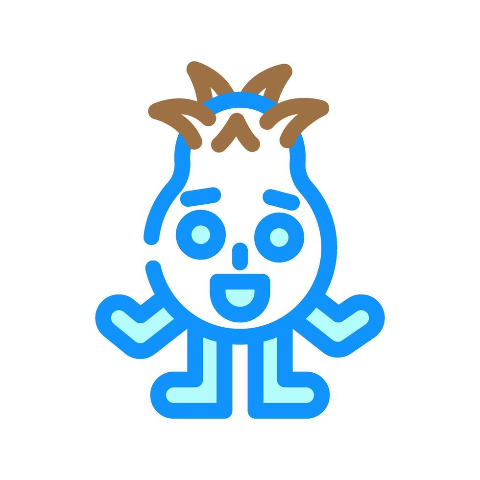 small horns cute monster color icon illustration vector