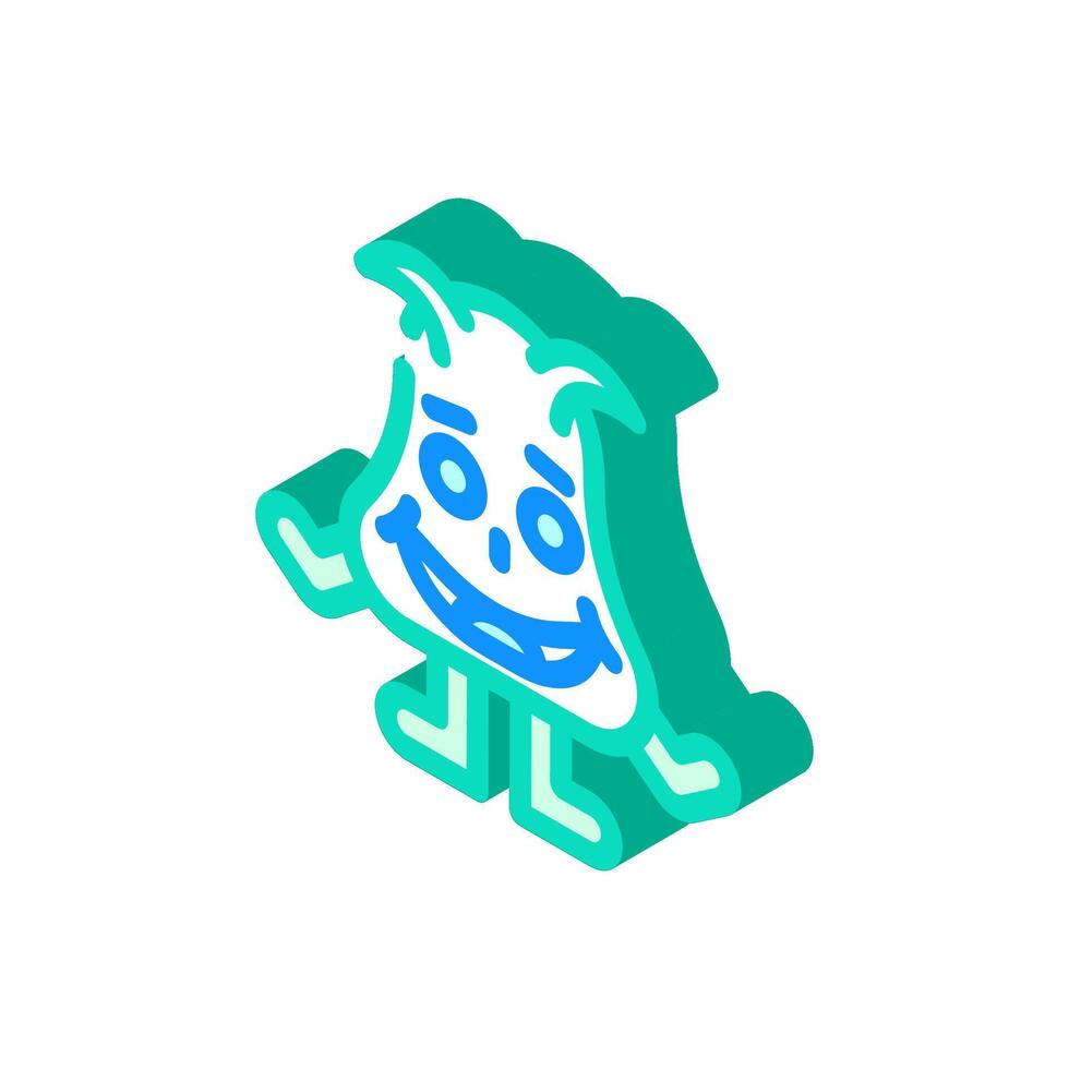 smiling monster cute isometric icon illustration vector
