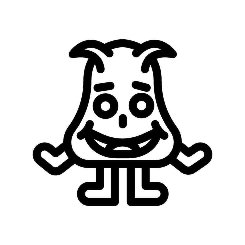 smiling monster cute line icon illustration vector