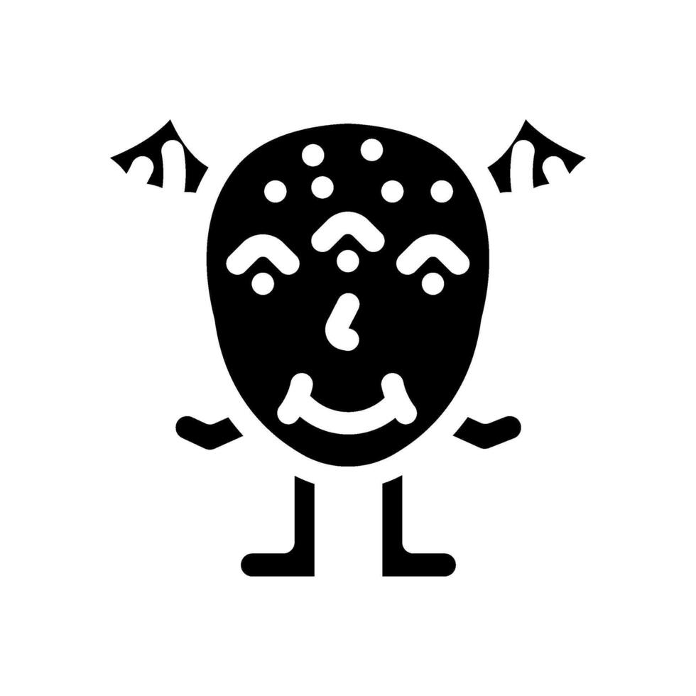 multiple eyes cute monster glyph icon illustration vector