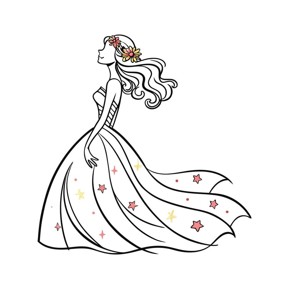 Elegant Ethereal Fantasy Model. vector