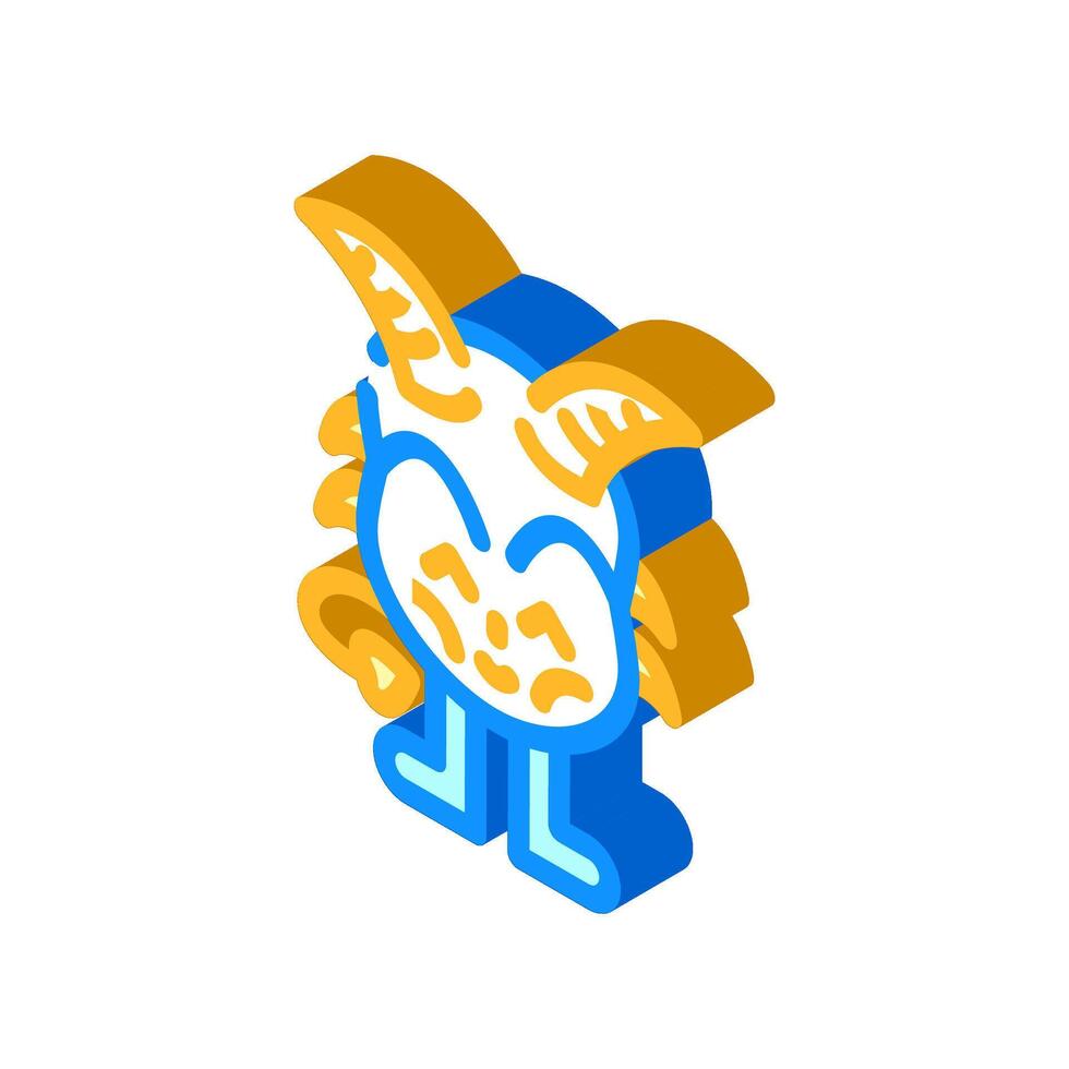 tail cute monster isometric icon illustration vector