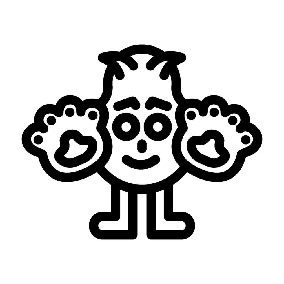 paws cute monster line icon illustration vector