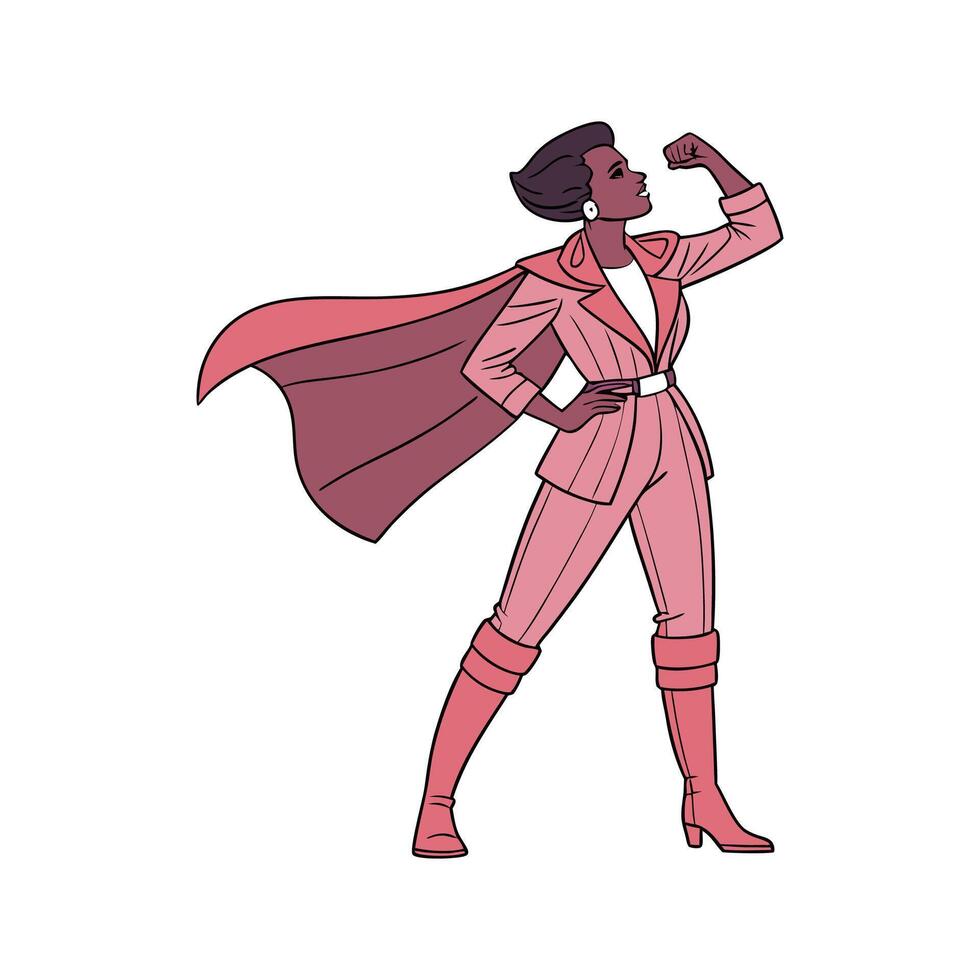 Trendy Fierce Runway Model. vector