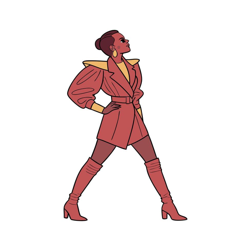 Chic Fierce Runway Model. vector