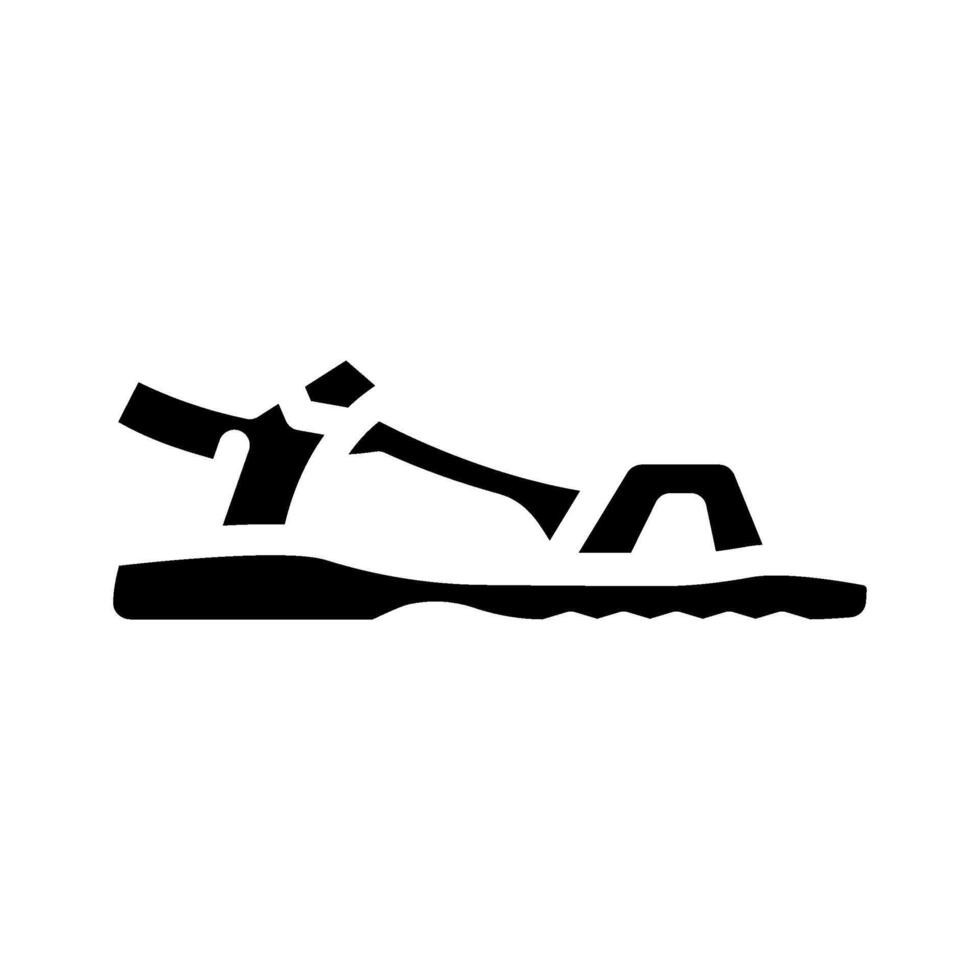 sandals trekking footwear tourism glyph icon illustration vector