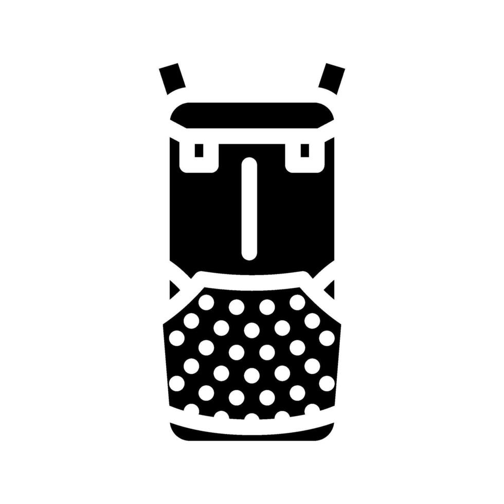 lightweight hiking backpack glyph icon illustration vector