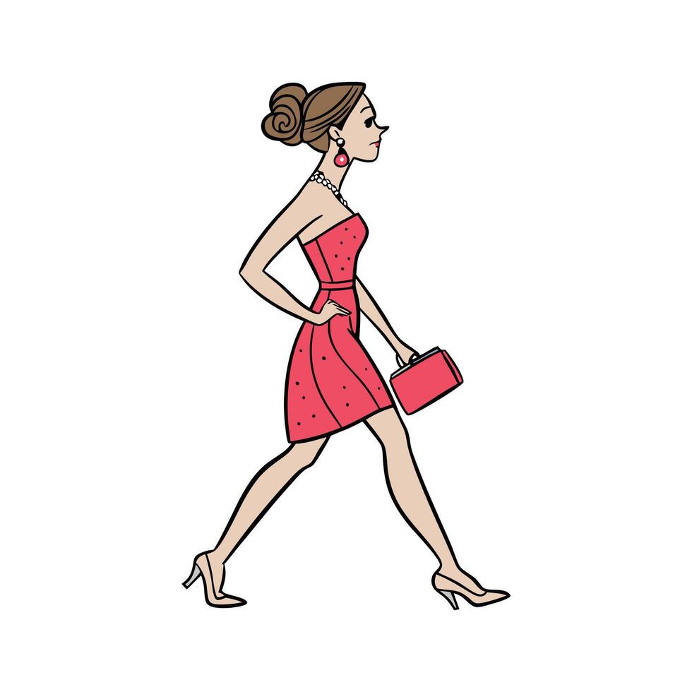 Elegant Glamorous Cocktail Party Model. vector