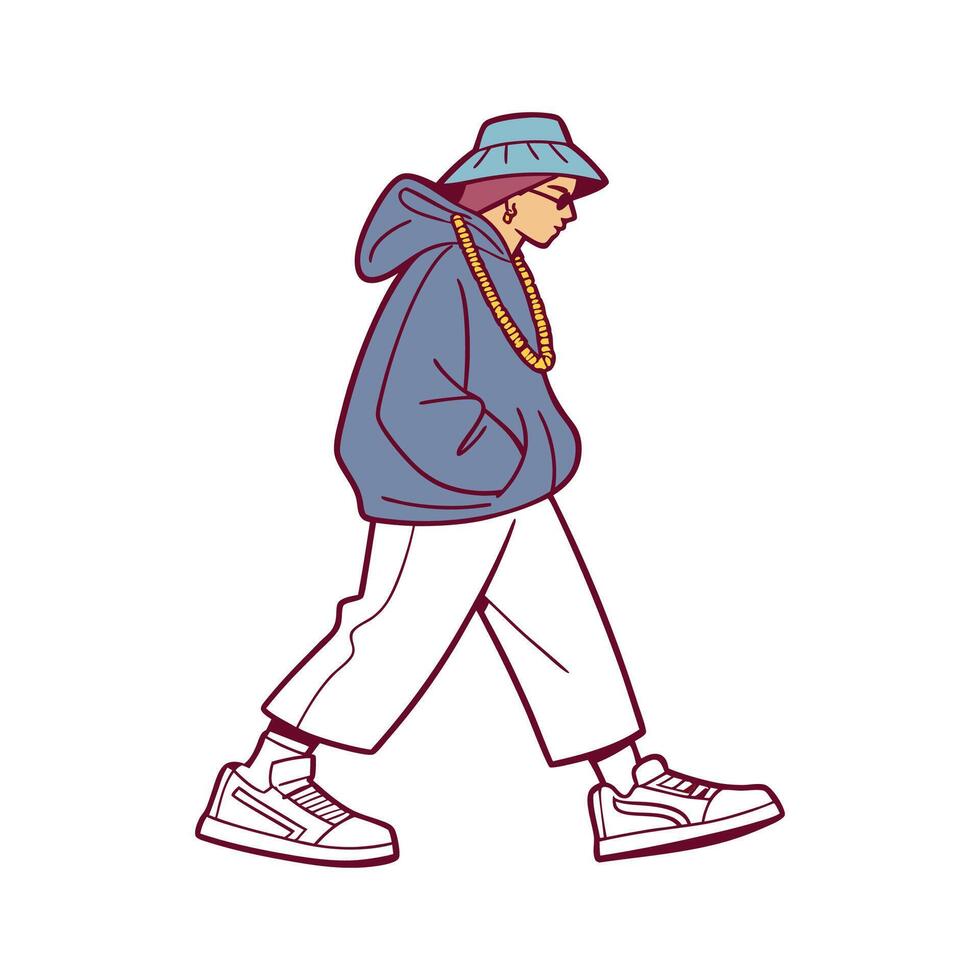 Stylish HipHop Fashion Model. vector