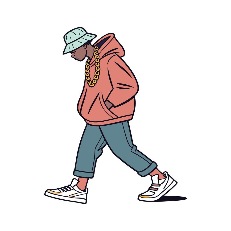 Trendy HipHop Fashion Model. vector