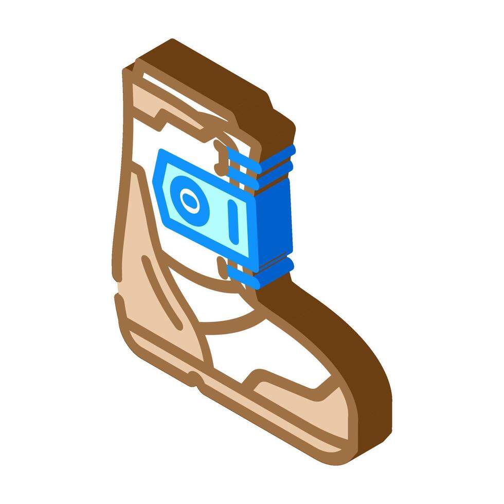 boots snowboard isometric icon illustration vector