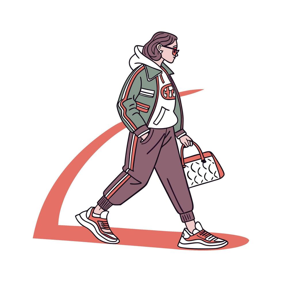 Stylish Luxury Fashion Street Model. vector
