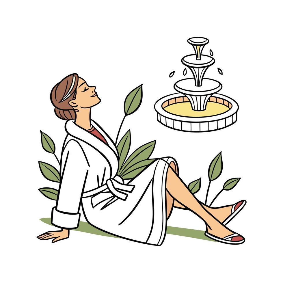 Elegant Luxury Spa Resort Model. vector