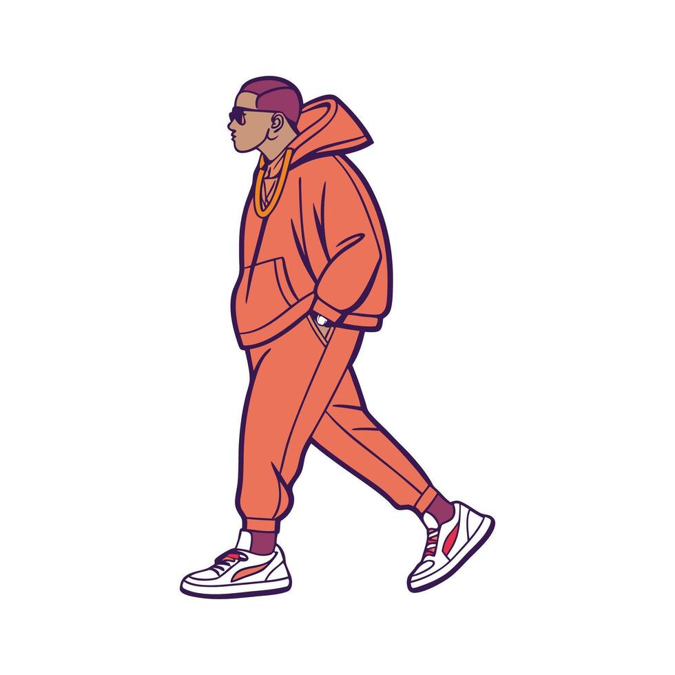 Chic Luxury Street Fashion Model. vector
