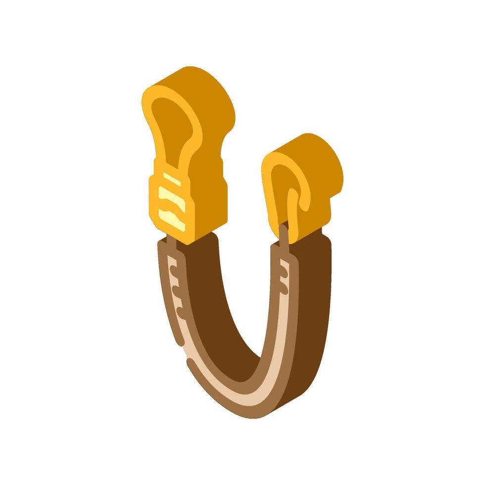 leash snowboard isometric icon illustration vector