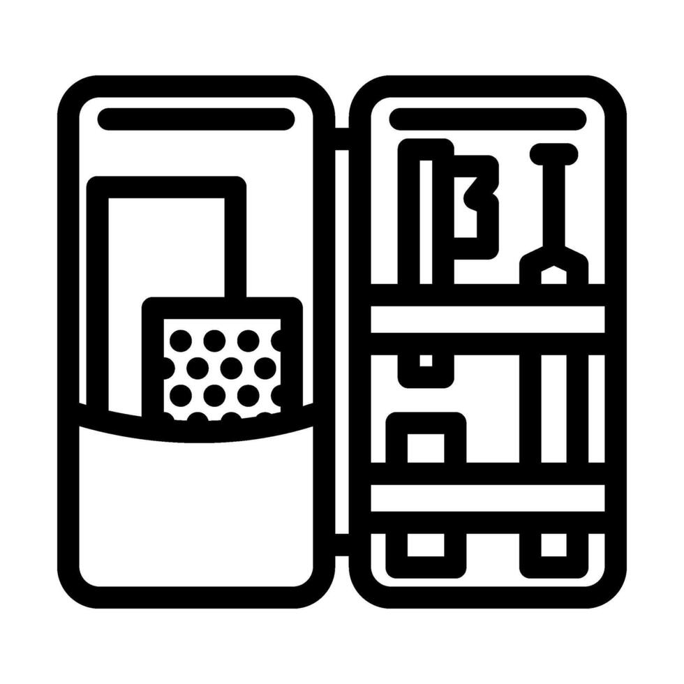 tuning kit snowboard line icon illustration vector
