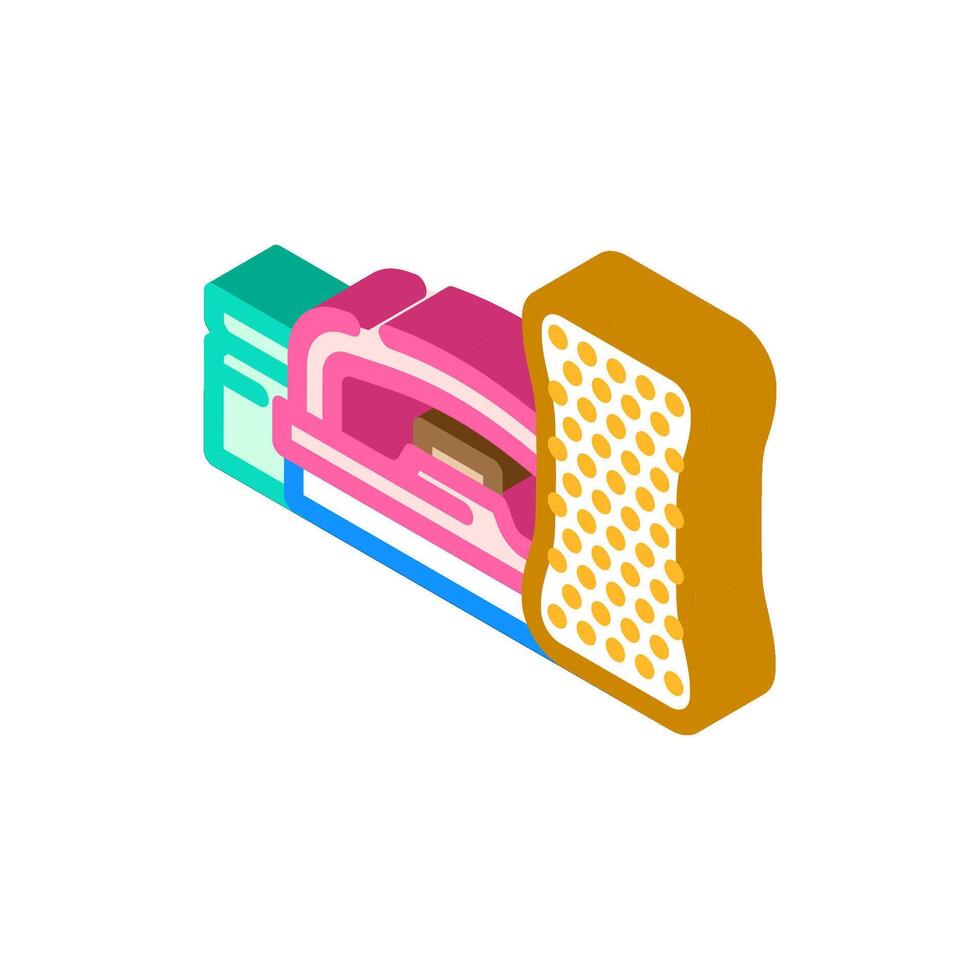 waxing kit snowboard isometric icon illustration vector