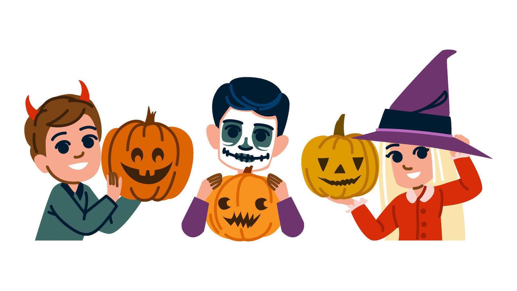 tools carving pumpkin kid vector