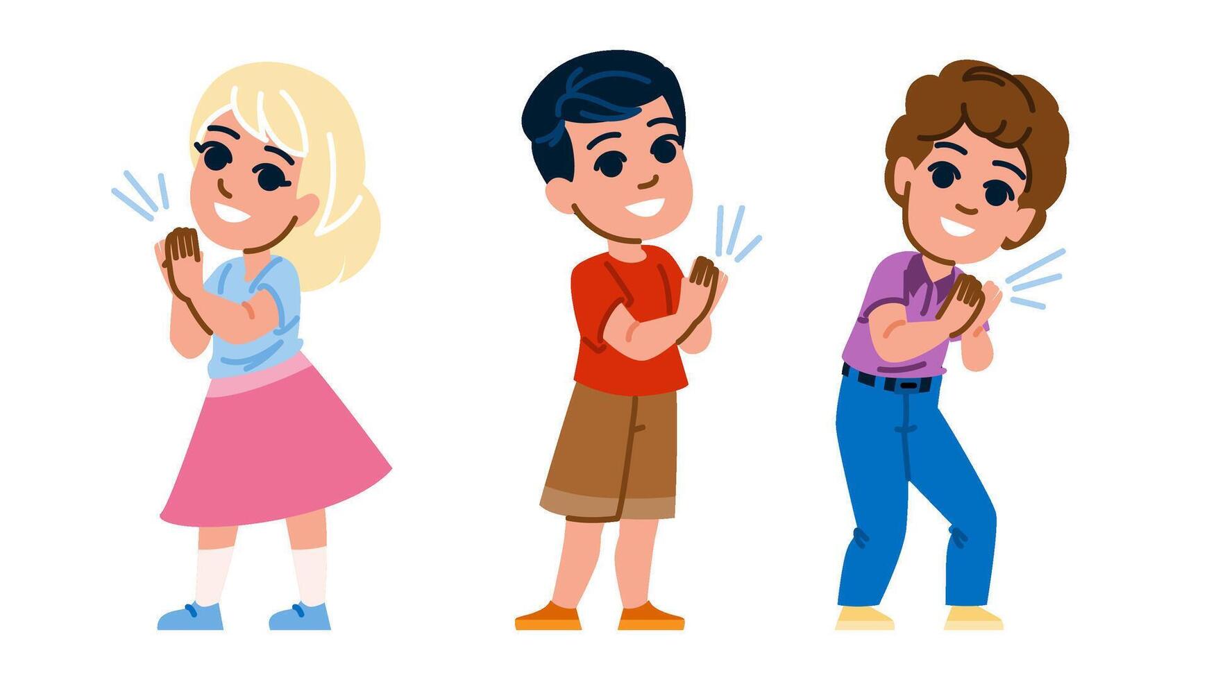 children clap hand kid vector