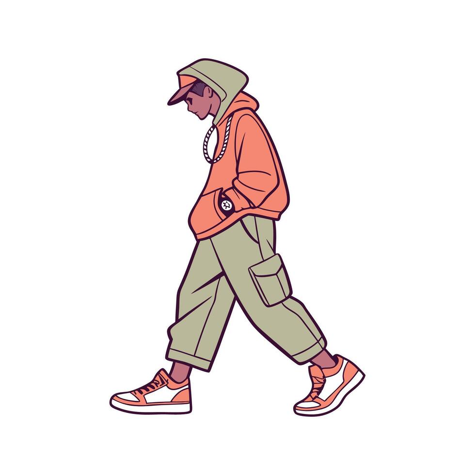 Bold Modern Street Style Model 2. vector