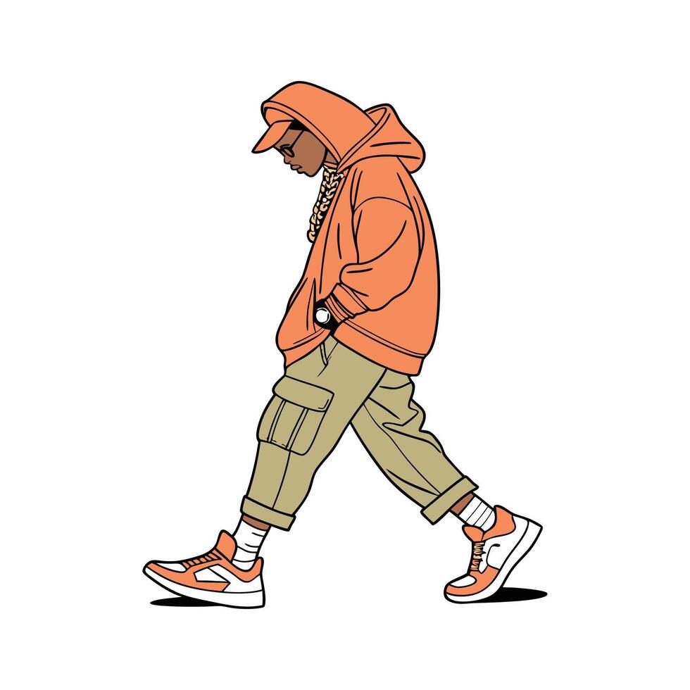 Trendy Modern Street Style Model 1. vector