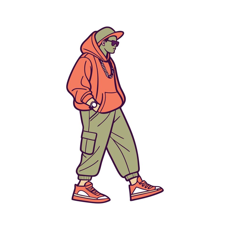 Stylish Modern Street Style Model 3. vector