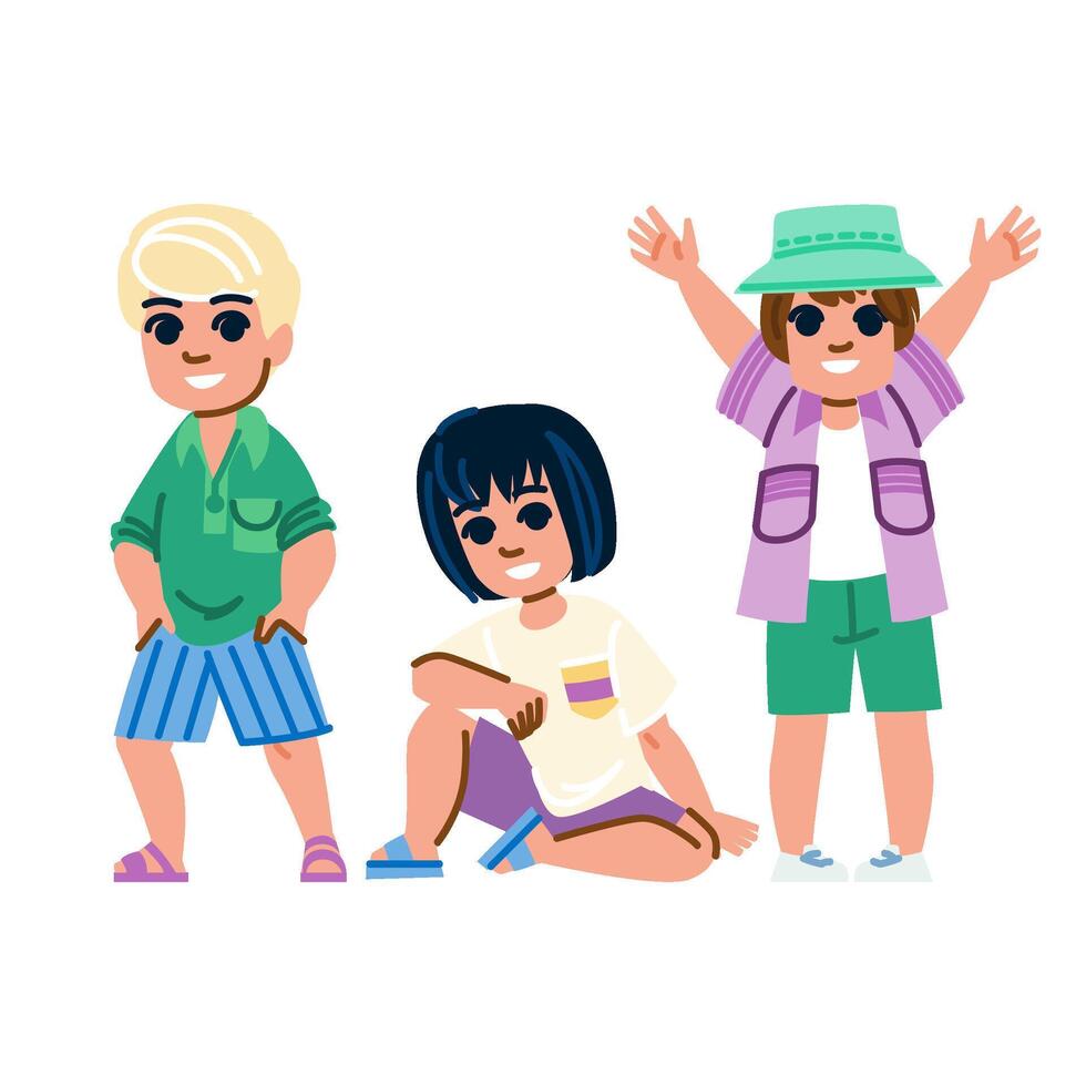 shirts kid boy summer fashion vector