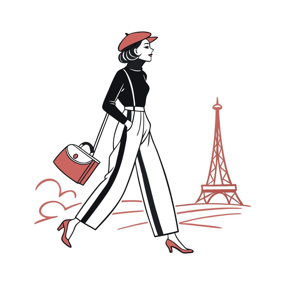 Elegant Parisian Model 2. vector
