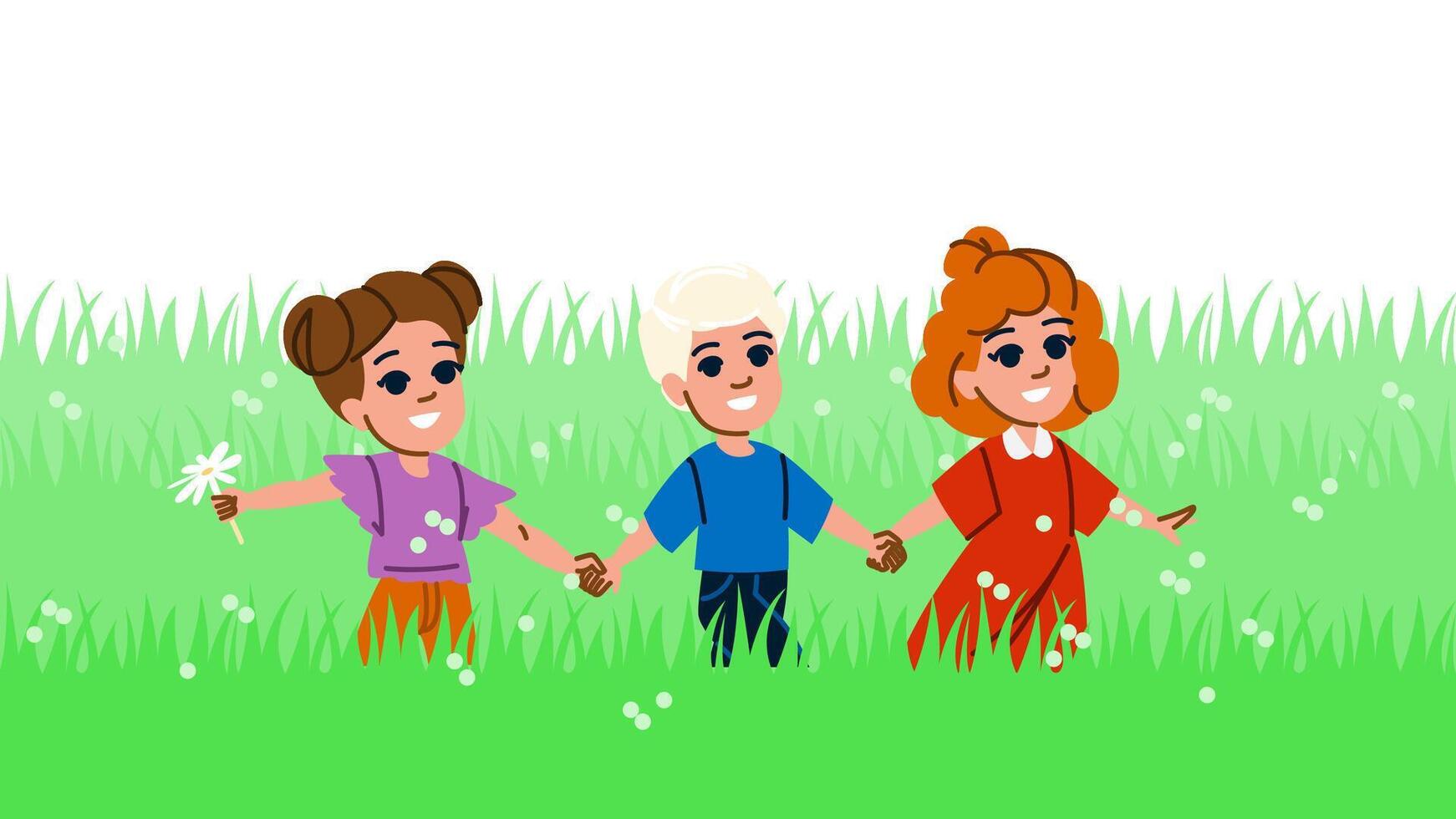 adventure kid nature walk vector