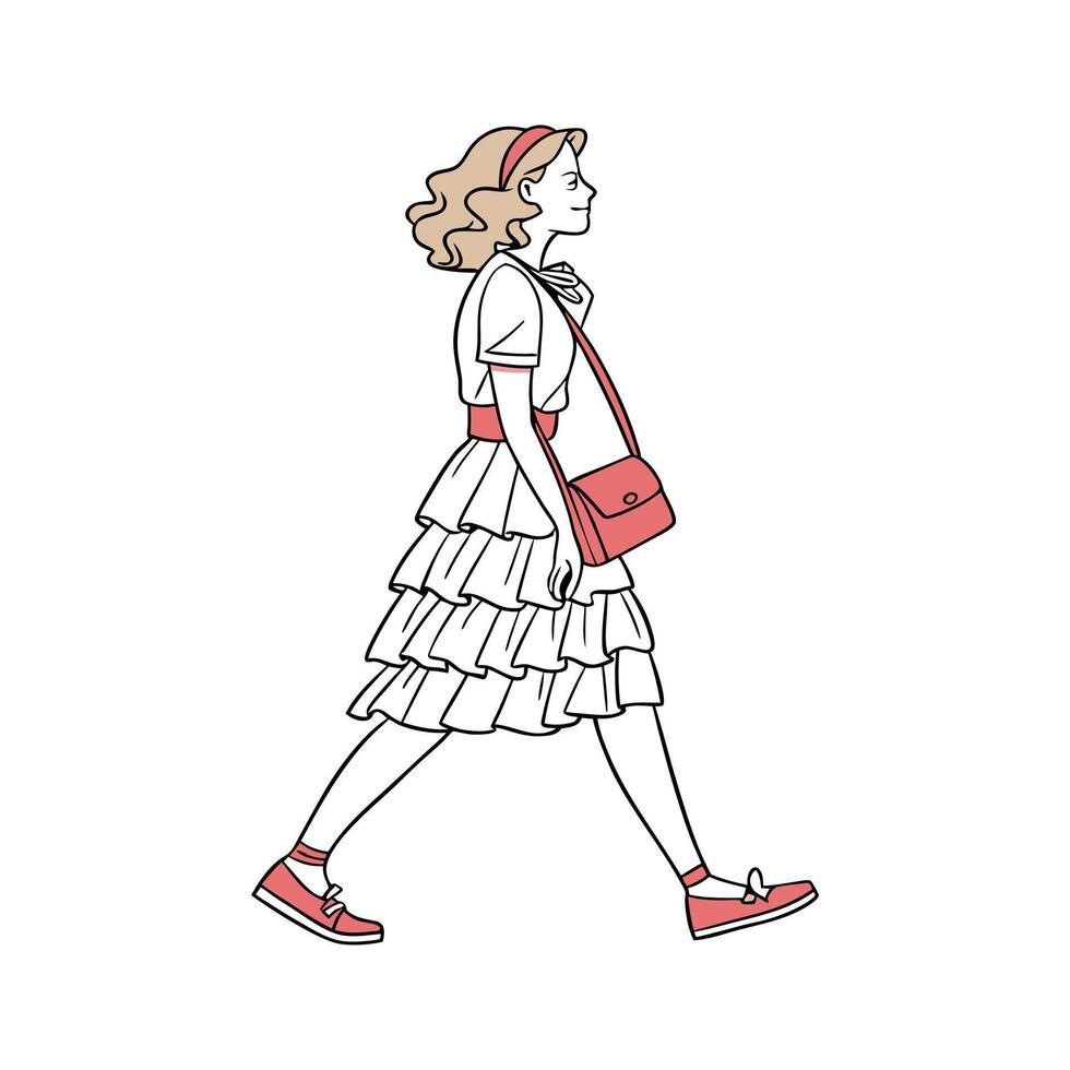 Bold Playful Tiered Skirt Model 2. vector