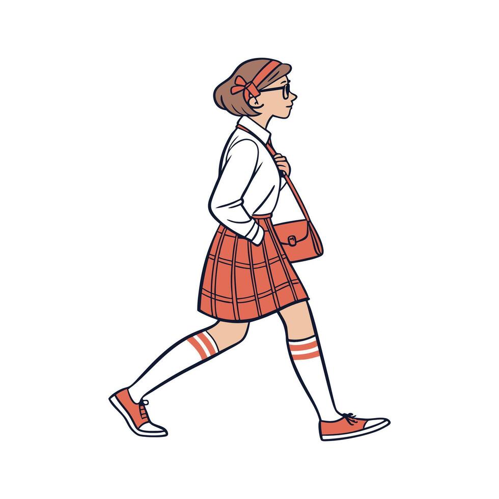 Elegant Preppy Cartoon Model 2. vector