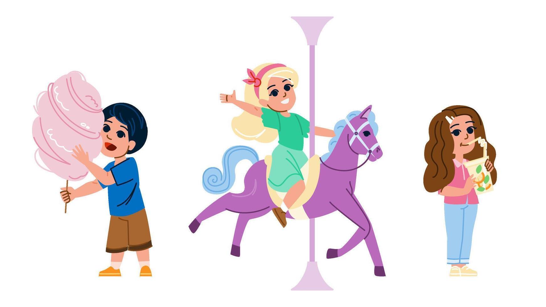 fun summer fair kid vector